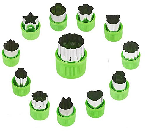 CHANGAR Mini Kuchenschneider Set, 12 Stück Mini Gemüseschneider Formen Set, Mini Kuchen Obst Kuchen Gebäck Stanzen Form für Kinder Backen und Nahrungsergänzungsmittel Zubehör