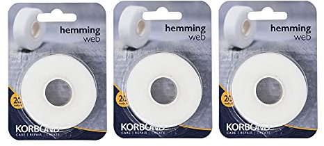 KORBOND Hemming Web 60m x 2cm White Iron-On Hem Tape for Bulk Clothing and Fabric Repairs