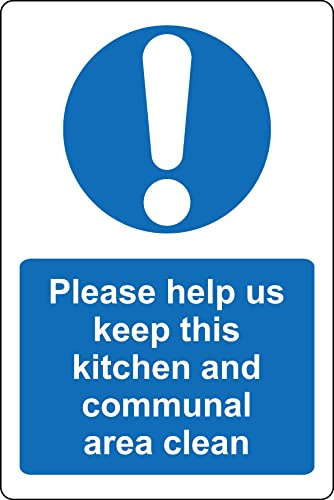 Please help us keep this kitchen and communal are clean Safety sign - 1mm Plastic sign (200mm x 150mm)