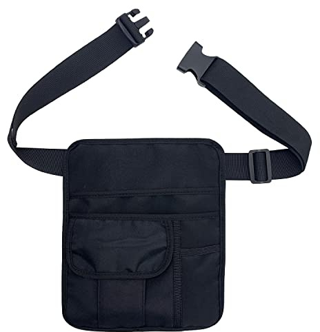 Wakaka Server Apron Waiter Waitress Pouch Restaurant Water-resistant Apron Bag with Removable Adjustable Shoulder Strap and Waist Belt for Tip, Change, Tablet, Tools