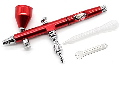 Samnuerly Farbspritzpistole 0,3 mm Gravity Feed Dual Action Airbrush Farbspritzpistole Sprühstift für Nadelkörperfarbe Nail Art Body Tattoo Kuchen Spielzeugmodelle Sand Blaster Gun Kit