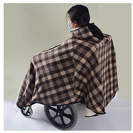 Rollstuhl Poncho Schal Bequeme Warme Kapuze Rollstuhl Jacke, Rollstuhl Warme Decke, Warme Schal Für Rollstuhl Reise, Rollstuhl Winter Geschenk (Color : Brown)