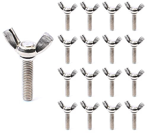 10pcs Wing Bolt Wing Screw M6 (6mm x 25mm) Stainless Steel Butterfly Bolt Screw Thumb Hand Screws (5mm x 20mm)