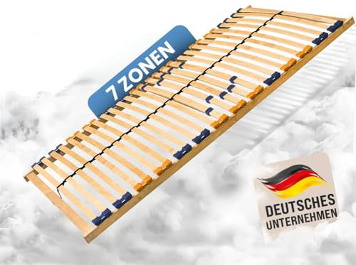 Coemo 7 Zonen Lattenrost MULTIRA - starr, Härtegrad verstellbar, 26 Leisten Lattenroste, Mittelgurt, 90x190 cm, preisgünstiger Bausatz