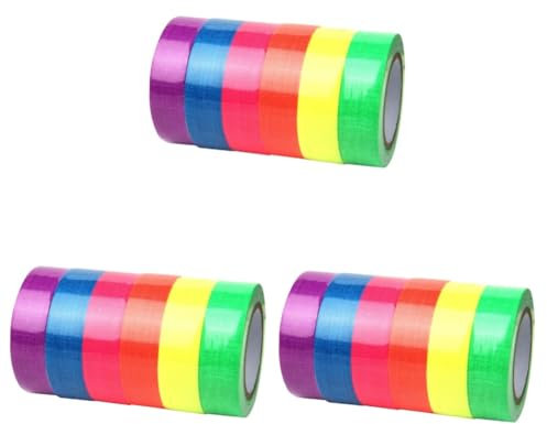 OSALADI 3 Sets Fluoreszierendes Neon-schwarzlichtband Für Hochzeiten Dunkle -leuchten Verschiedene Farben 6 Rollen X 3