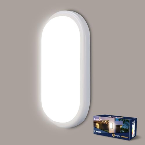 Letlit Wandleuchte Innen Kellerlampe, 18W 1800LM LED Lampe Feuchtraumleuchte Oval, IP65 Deckenlampe Wandlampe Deckenleuchte Bad, Neturalweiß 4000K Kellerleuchte für Treppe Flur Keller Garten Garage