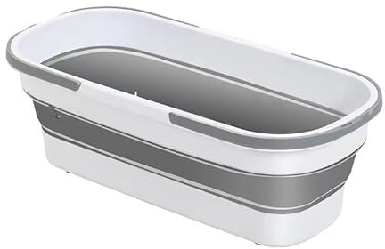 GOFOHIMI Mopa Plana Grande, Mopa mágica de 360 Grados Self Wringing Wall Mop para raspador de Limpieza de Pisos Planos para fregona de Ventanas de Limpieza,Blanco,Balde