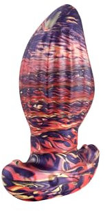 Wildolo Silicone Anal Plug Black gold mixed color, Liquid Silicone Anal Massage Dildo for Beginner Advanced Man and Woman