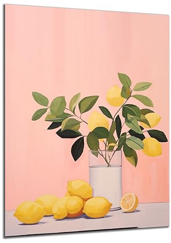 DARO Design - Wand-Bild Abstrakt Zitronen Glas auf 6mm HDF 60x40 cm - Wand-Deko Bilder Geschenk