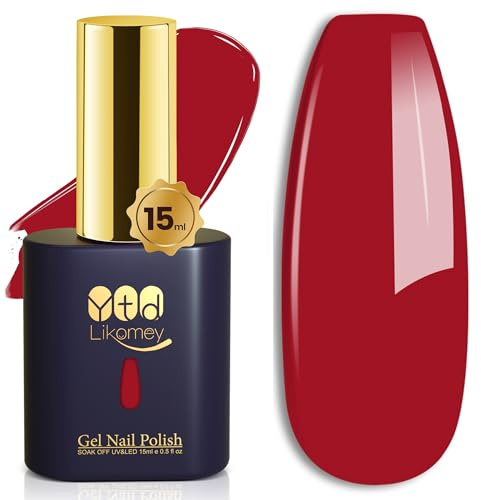 YTD Likomey UV Gellack Nagellack Gel,15ml Blutrot Soak Off Farbgel Nagelgel Maniküre Farbe Gel Nail Polish