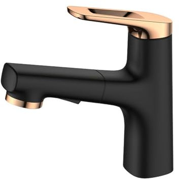 Wasserhahn Bad Ausziehbar, Badarmatur Waschbecken, Waschtischarmatur Mit Herausziehbarer Brause, Einhand-Waschtischbatterie, Wasserhahn Mit Brause, Mischbatterie Armatur FüR Badezimmer