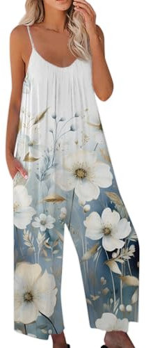 Vasreyy gartenhose Damen Jumpsuit mädchen Sommer Hosenanzug große größen Blauer Overall Latzrock Kurzarm Arbeitshose Kurz Hoddies Frauen Oversize(S, White)