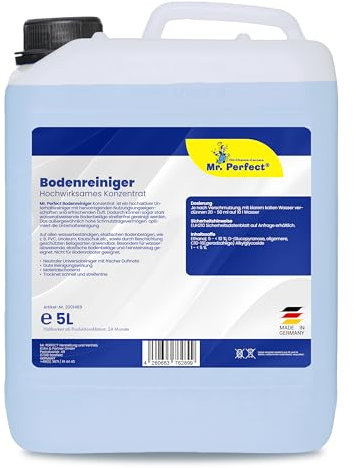 Mr. Perfect® Bodenreiniger Flüssig-Konzentrat 5L für wasserbeständige, elastische Böden I Effektiver Floor Cleaner mit hoher Schmutzaufnahme I 100% streifenfrei als Linoleum-, PVC Reiniger uvm