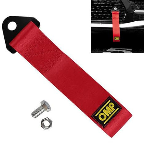 Racing Auto Anhänger Seil,Racing Abschleppgurt,Abschleppschlaufe,Universal Hochfestes Abschleppseil,Abschleppseil aus Nylon,Auto Abschleppschlaufe,Multifunktionales Traktionsseil 1 Stück Rot Tokaneit