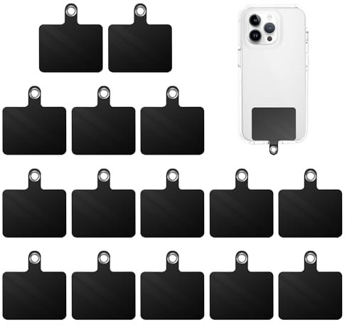 BEIBXHQQ 15 Black Mobile Phone Case Patches, Lanyard Accessory Patches with PVC Material, Classic Style