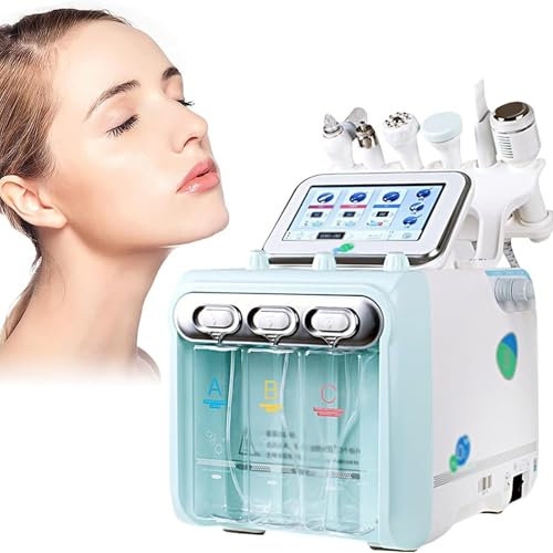HYYKEJI Wasserstoff-Sauerstoff-Gesichtsschönheitsmaschine, 6-in-1-Profi-Gesichtsreinigungsmaschine, mit 6 Sonden und Poren-Mitesser-Reinigungsgerät, für Zuhause, Spa, Schönheitssalon
