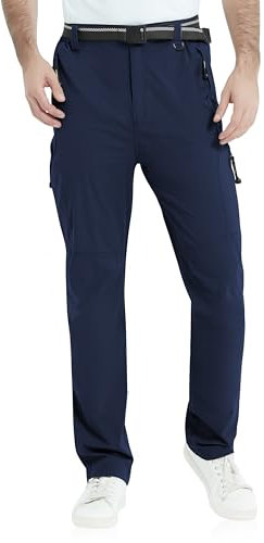 ATLASLAVA Wanderhose Herren Leichte Trekkinghose Schnelltrocknend Wasserabweisend Outdoorhosen Arbeitshose Navy Blau XL