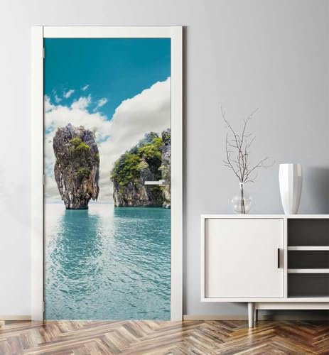 Türtapete Selbstklebend 90x200 Meerblick Türaufkleber 3D Türposter Natur Fototapete Türfolie Türklebefolie Wasserdichte für Türwand Dekoration Tapete a4154