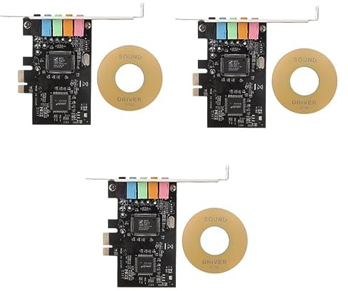 Uonlytech 3pcs Pcie Sound Card Low Profile Bracket Interfaces Audio Card for Desktop