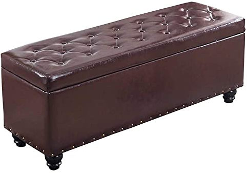 ZYFBD Faltbarer Ottomane mit Scharnierbezug, 60 cm, rechteckiger Fußhocker für Schlafzimmer, Wohnzimmer, Balkon – PU-Polstersitz-Ottomane, Gelb
