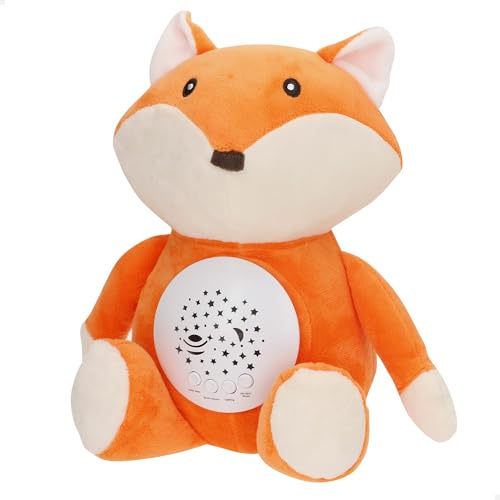 ColorBaby Genial Baby Projecteur étoiles, renard, 27 cm, Veilleuse et minuteur, Peluche effrayante pour enfant, avec sons et bruit blanc bébé, cadeau nouveau-né, cadeaux pour bébé (34031)
