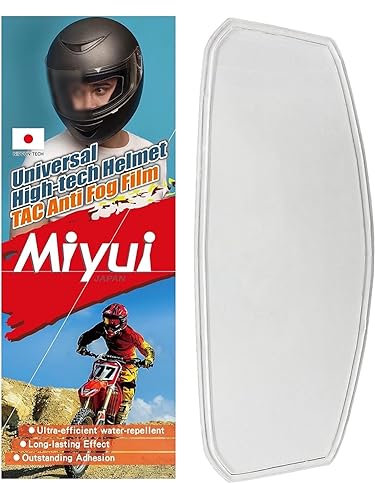 XYJTC Lente per Casco da Moto, Miyui Japan Shield Pellicola antiappannamento Universale for Casco Moto, Inserto for Visiera polarizzata Grigia Resistente all'appannamento 3,83 x 10,04 Pollici(Clear)