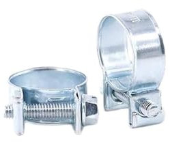 Wire Rope Clamps, Wire Rope Cable Clamps Galvanized Carbon Steel Mini Fuel Injection Hose Clamp Kit 60 Pieces 10 Sizes Adjustable Suitable for Various Gasoline Pipes(10 12mm)