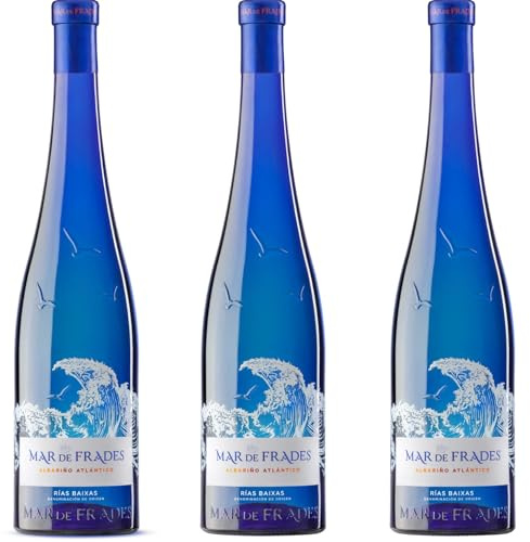 Mar de Frades Albariño Atlántico Rías Baixas – Vino Blanco Seco y Fresco – Pack 3 Botellas 75cl