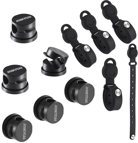 Magnetic Cable Management 360° Swivel with Cable Ties with 10 Locking Points, Self Adhesive Cable Holders, Cable Holder Clips for Phones,PC,Kitchen Appliances,Office Supplies,Cars,Black