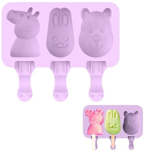 EAVUYIS Moule a Glace, Moule Glace Bebe, Moules à Glace Animaux Mignons Reutilisable Maison pour Popsicles Crèmes Glacées