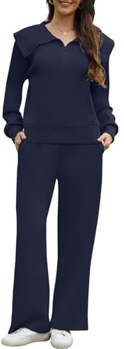 CheChury Tuta da Donna Completi Tuta da Ginnastica Due Pezzi Pullover Felpa Casual Casa Pigiama Set Sportswear a Zipper e Pantaloni Lunghi Morbida Sportwear Comoda Yoga Jogging Primavera Autunno
