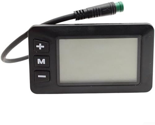 För elektrisk skoter och cykelhastighetsmätare med vattentät 5-kärnig kontakt LCD-skärm, stöder 24 V 36 V 48 V system, justerbar hjulstorlek och bakgrundsbelysning ljusstyrka