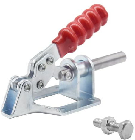 Ruidee 1 abrazadera de palanca de rodilla de hierro galvanizado GH-302-FM ajustable Push-Pull tensor de barra de empuje, capacidad de sujeción de 136 kg para carpintería, soldadura, funcionamiento a