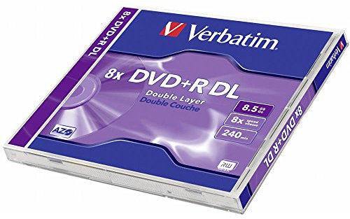 Verbatim 43540 Lecteur DVD Vierge DVD+R DL 8,5Go, DVD+R, 120 mm, 1 pièce(s), 240 Min, Polycarbonate