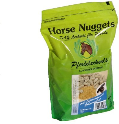 Horse Nuggets® Pferdeleckerli - 1kg Beutel - mit Leinsamen und Johannisbrot
