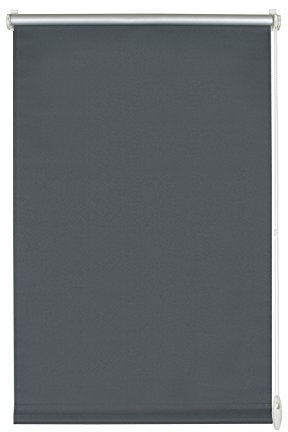 GARDINIA EASYFIX Rollo mit Thermo-Rückseite zum Klemmen oder Kleben, Verdunklungsrollo ohne Bohren, Hitzeschutz, Energiesparend, Schiefer, 75 x 150 cm (BxH)