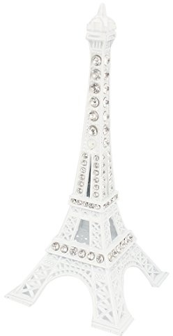 sourcing map Weiß Mini Paris Eiffelturm kleine Statue Modell Tisch Dekoration 13cm Höhe de de