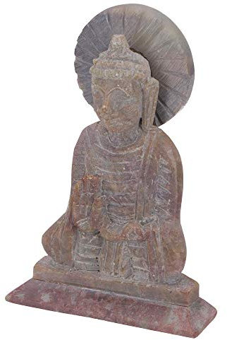 Guru-Shop Figura di Buddha in Pietra Ollare, Scultura di Buddha - Modello 3, Grigio, 10x8x4 cm, Buddha