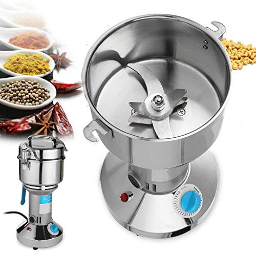 High-Speed Spice Herb Mill Commercial Powder Dry Cereals Herb Grinder 800g, 36000 R/Min, 50-350 Mesh, 3000W, Stainless Steel Safety Upgraded Electric Mill,1000g