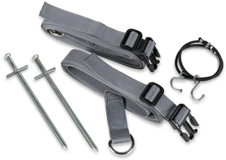 Dometic Storm Straps - Kit de amarre para toldos Kampa o Dometic – Accesorios y piezas resistentes de ajuste seguro para caravana, autocaravana, caravana, toldo de aire, tienda de campaña, color gris