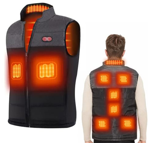 Heated Vest Heating Jacket with 3 Adjustable Temperature Electric USB Rechargeable Winter Thermal Vest Warm for Outdoor Camping Riding Hiking (Battery Pack Not Included) (M)
