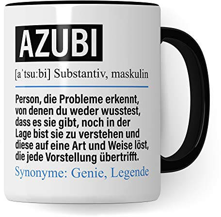 Pagma Druck Tasse Azubi lustig, Azubi Geschenk, Spruch Auszubildender Geschenkidee, Kaffeetasse Ausbildung Lehre Beruf Lehrling Kaffeebecher Teetasse Azubis Becher