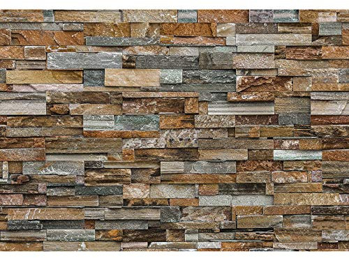 Designwalls 2.0 | Colorful Wall DD118855 | Stein Tapete für Badezimmer Flur/Diele | Papier Tapete Braun Grau - 3,66 m x 2,54 m