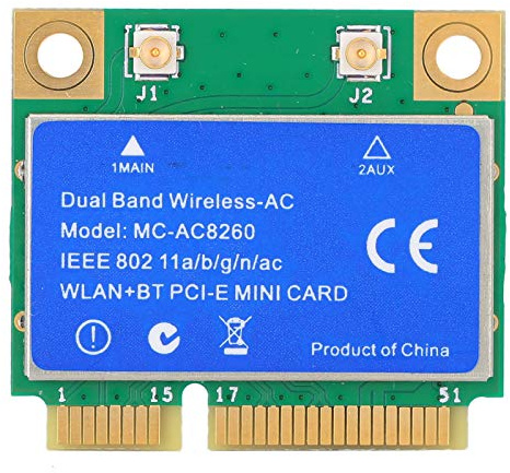 Carte Mini PCI-E, 8260 WLAN + BT 2-en-1 MC8260 Carte réseau sans Fil bibande 1200M, Prise en Charge 802.11a / b/g/n/AC, pour Linux 10/8.1/8/7.