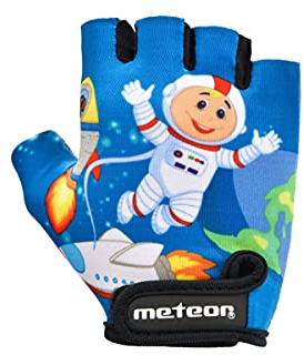 meteor Kinder Fahrradhandschuhe Bike Gel BMX Handschuh Jungen Fahrrad Handschuhe Mädchen radhandschuhe Scooter radhandschuhe Kinder Tretroller Handschuhe Fahr-Rad (JR XS ~6-6,5cm, Space)