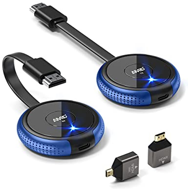 HDMI Wireless Transmitter and Receiver 4K, AIMIBO Wireless HDMI Extender Live Streaming Video/Audio No Lag for Laptop, PC, Cable Box, Camera, Blu-ray, DVD, PS5 to Monitor, Projector, HDTV - 165FT/50M