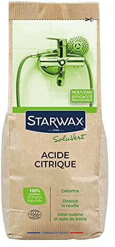 STARWAX SOLUVERT - Acido citrico - Elimina il calcare - Scioglie la ruggine - Ingredienti 100% di origine naturale - 1 kg