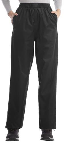 iCreek Women's Rain Pants Waterproof Breathable Lightweight Rain Over Pants (Black, Small/27 Inseam)