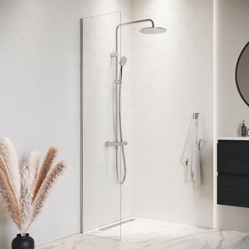 Duschwand Florida 40 x 200cm Glas Duschabtrennung Chrom - Walk-In Dusche Nano Duschtrennwand