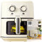 InnovaGoods® Heißluftfriteuse Vintage 6,5L, airfryer 1700W mit +100 Rezepten in DE heissluftfriteuse mit Fenster, Antihaft-Korb, Timer und 360° Luftstrom, friteuse ideal für 4-6 Personen. Farbe Creme.